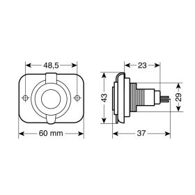 Lampa Ext-6 DIN-Einbausteckdose 12/24V