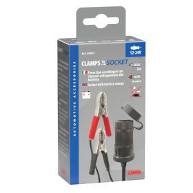 SOCKET WITH BATTERY CLAMPS 12/24V LAMPA
