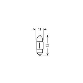 12V FESTOON LAMP - 11X31 MM - 10W - SV8,5-8 - 2 PCS- D/BLISTER LAMPA