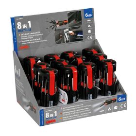 LED Mehrzweck-Schraubendrehersatz 8 in 1 mit LED-Taschenlampenanzeige 12 Stück