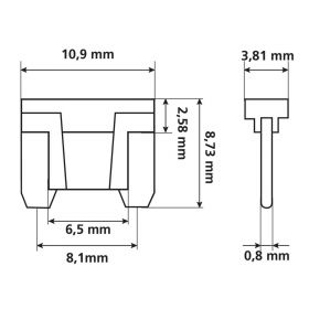 SET 10 MICRO-LOW PROFILE FUSES, 12/32V LAMPA