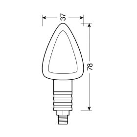Lampa Focal 21W Schwarze Motorradblinker mit weißer Linse und orangem Licht