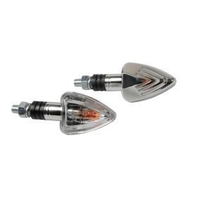 Lampa Motorradblinker Focal 21W Chrom Weißes Objektiv Oranges Licht