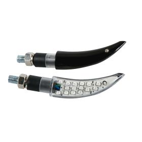 Lampa Katana Motorradblinker 12V LED Schwarz mit weißem Objektiv orangenes Licht