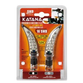 Lampa Katana 12V LED Motorradblinker Carbon White Lens Orange Light
