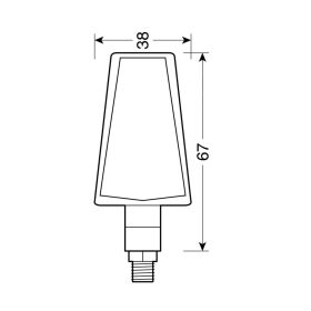 Lampa Duke Motorrad-Blinker 12V LED Schwarz mit weißem Glas orangenes Licht