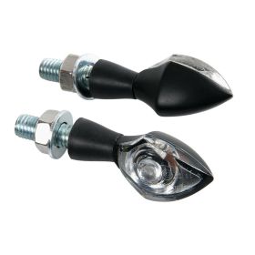 Lampa Pixia Motorrad-LED-Blinker 12V Schwarz mit weißem Glas