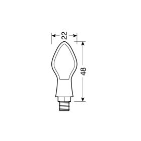 Lampa Pixia Motorrad-LED-Blinker 12V Schwarz mit weißem Glas