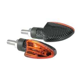 Lampa Motorrad Arrow Halo 21W Carbon Blinker mit orangefarbenen Gläsern