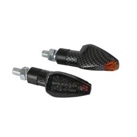 Lampa Tuareg Motorradblinker 12V LED Carbon zugelassen mit weißer Linse