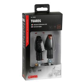 Lampa Tuareg Motorradblinker 12V LED Carbon zugelassen mit weißer Linse