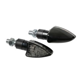 Lampa Arrow-2 Motorradblinker 12V LED Schwarz zugelassene weiße Linse