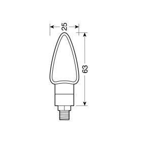 Lampa Arrow-2 Motorradblinker 12V LED Schwarz zugelassene weiße Linse