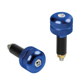Pair of Lampa SU-3 Blue handlebar end weights for motorcycles