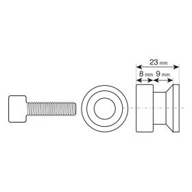 Pair of Lampa Stand Supports 8x1.25mm Aluminum