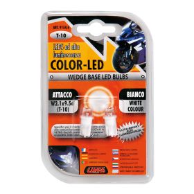 12V COLOR-LED, LAMP LED LED - (T10) - W2.1X9.5D - 2 PCS- D/BLISTER - WHITE LA