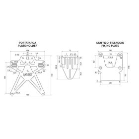 Porte-plaque italien Lampa Aero-X Evo 1 réglable en hauteur et inclinaison