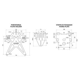 Support de plaque italien Lampa Aero-X Evo 2 réglable en hauteur et inclinaison