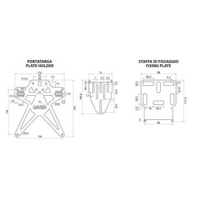 Support de plaque italien Lampa Aero-X Evo 3 réglable en hauteur et inclinaison