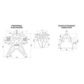 Porte-plaque d'immatriculation Italie Lampa Aero-X Evo 6 hauteur et inclinaison réglables