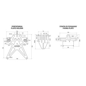 Support de plaque italien Lampa Aero-X Evo 7 Hauteur et Inclinaison réglables