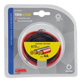 Câble électrique à deux fils Lampa 0,75mm² x 5 m