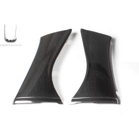 PAIR OF FRONT SIDE FAIRINGS SHINED CARBON FIBER YAMAHA 500 XP T-MAX '01/'03
