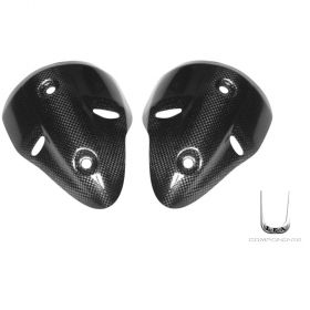 PAIR OF SILENCER HEAT GUARDS SHINED CARBON FIBER DUCATI 1100 MONSTER EVO '11/'13