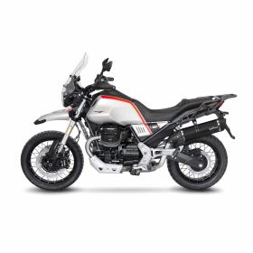 Marmitta slip-on LeoVince LV One Evo nero omologata per MOTO GUZZI V85 TT