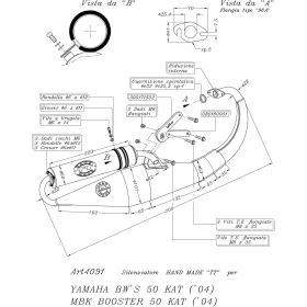 Marmitta completa LeoVince Hand Made TT alluminio omologata per YAMAHA BW S 50 NAKE