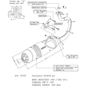 Marmitta completa LeoVince Touring omologata per MBK BOOSTER 100