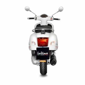 Marmitta LEOVINCE Racing in acciaio inox nera con cappuccio in carbonio