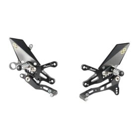 Pedane regolabili con poggia piedi fissi Lightech per Aprilia rsv4