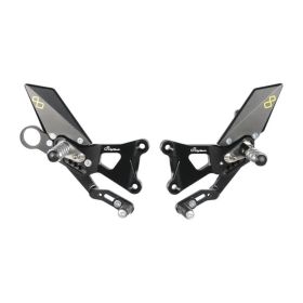 Pedane regolabili con poggiapiedi snodati Lightech per BMW S1000r e S1000rr