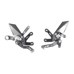 Pedane regolabili con poggia piedi fissi Lightech compatibile con Suzuki gsx-s1000