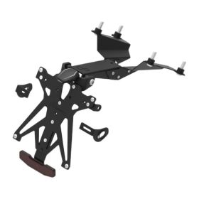 Kit portatarga regolabile Lightech B3 con luce targa e catadiottro