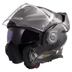Casco Modulare Reversibile LS2 FF901 ADVANT-X CARBON Horizon Argento Grigio