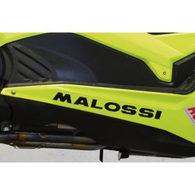 Adesivo prespaziato Malossi nero lunghezza 32 cm altezza 3,5 cm