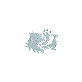 Malossi 3D Löwenkopf Aufkleber silber Länge 10 cm