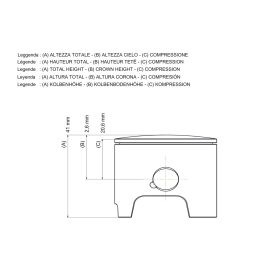 Piston Malossi 4T D 67 axe 15 3 segments rectangulaires sélection C