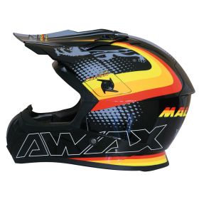 Casque Motocross Malossi Noir Rouge Jaune