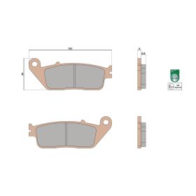 Malossi BRAKE PADS MHR SYNT Homologierte Bremsbeläge