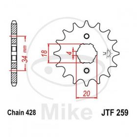 FRONT SPROCKET 19 TOOTH PITCH 428 726.03.44