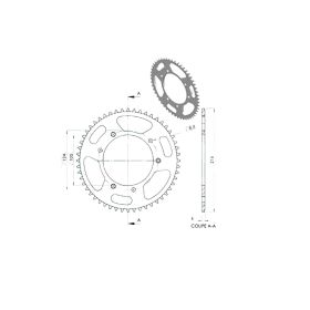 CORONA ACCIAIO MOTOFORCE 52 DENTI PASSO 420 RIEJU MRT