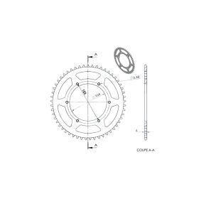 Corona Acciaio MOTOFORCE 53 Denti Passo 420 Derbi EBS050 / D50B