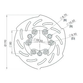 Motoforce Wave-Bremsscheibe 190/58mm Universal