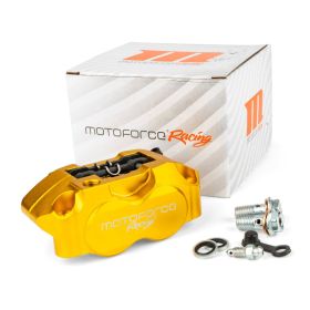 Front and rear radial brake caliper with 4 pistons Motoforce Racing Gold