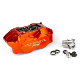 Front or Rear 4-Piston Radial Brake Caliper Motoforce Racing Orange