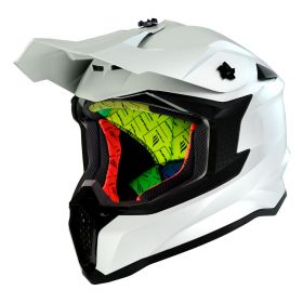 Motocross-Helm MT Helmets Falcon Solid A0 Weiß Glänzend