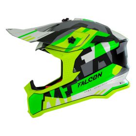 Motocross Helmet MT Helmets Falcon Arya A4 Green Gray Matt